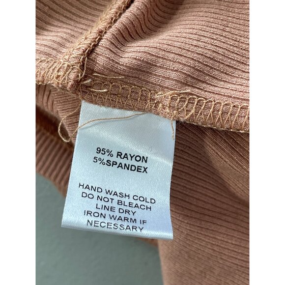 Mittoshop Crop Top Size Medium Ribbed Long Sleeve Dusty Rose Soft Modern Trendy - Picture 5 of 7